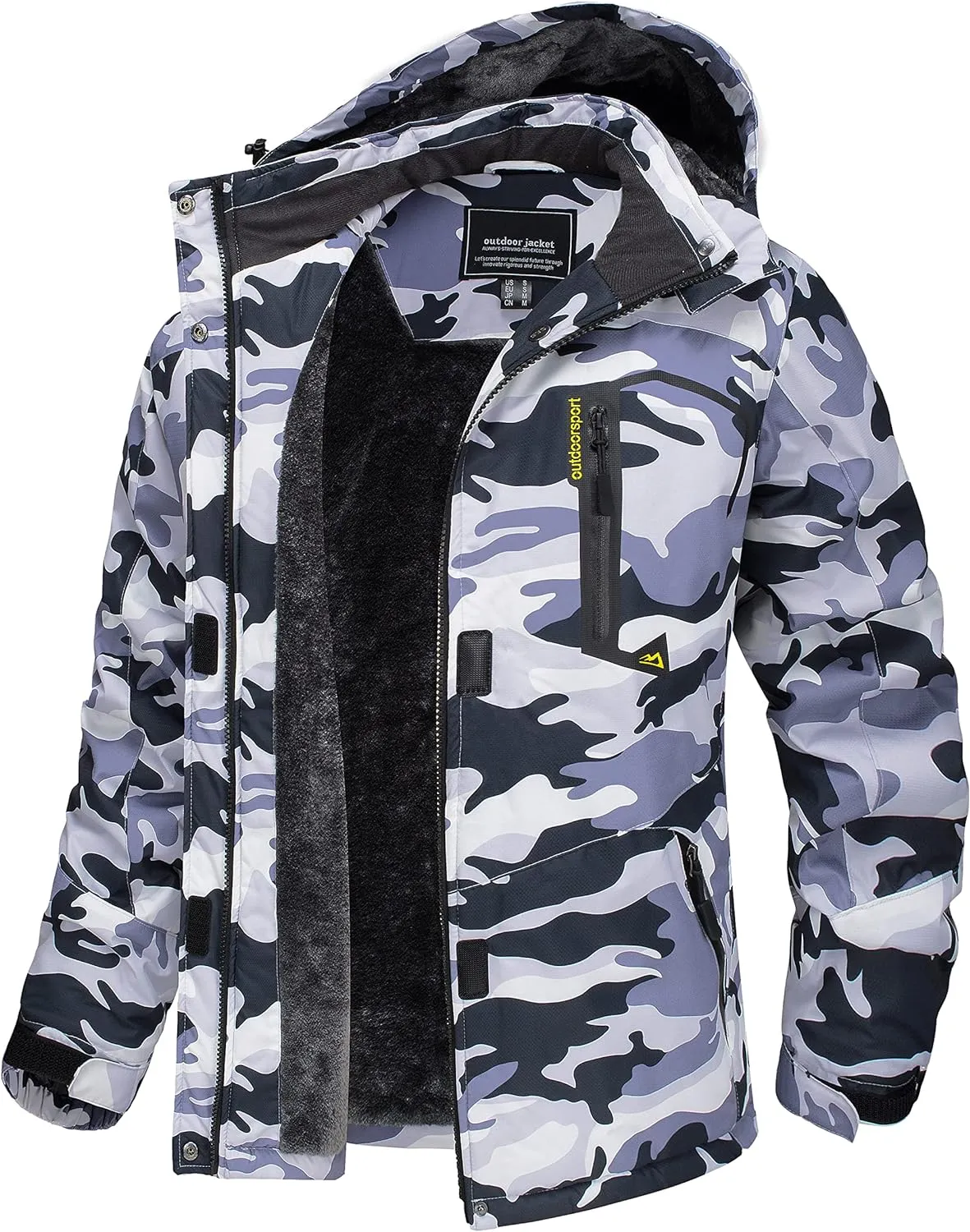 TACVASEN Women's Waterproof Ski Jacket Hooded Fleece Lined Warm Winter Jacket Snow Coat Mountain Windproof Rain Windbreaker