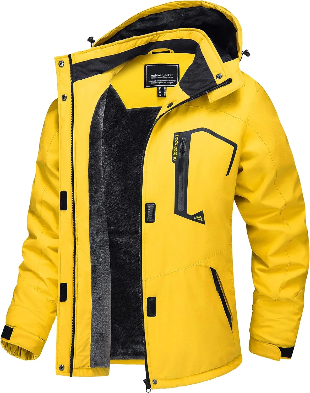 TACVASEN Women's Waterproof Ski Jacket Hooded Fleece Lined Warm Winter Jacket Snow Coat Mountain Windproof Rain Windbreaker