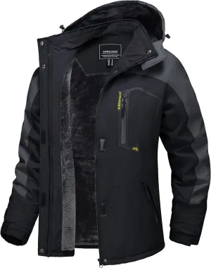 TACVASEN Women's Waterproof Ski Jacket Hooded Fleece Lined Warm Winter Jacket Snow Coat Mountain Windproof Rain Windbreaker