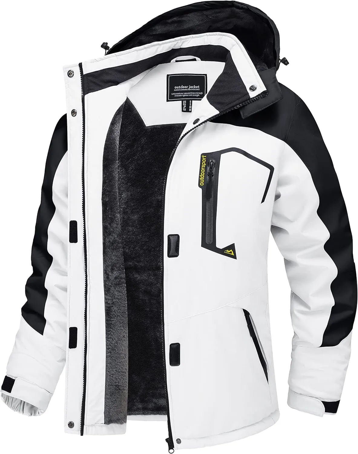 TACVASEN Women's Waterproof Ski Jacket Hooded Fleece Lined Warm Winter Jacket Snow Coat Mountain Windproof Rain Windbreaker