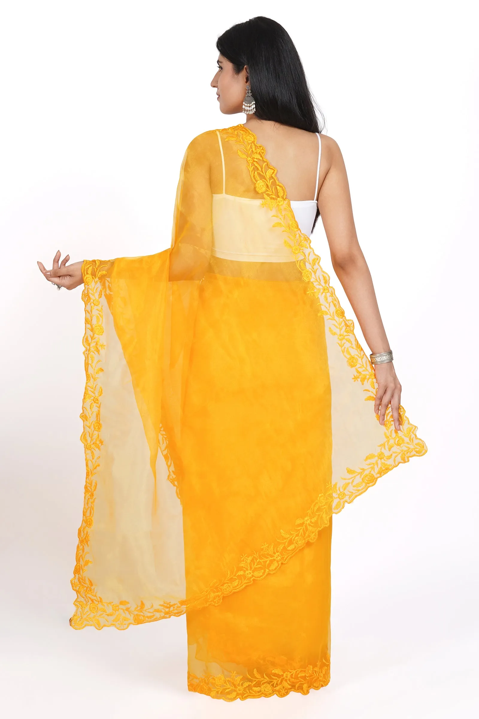 Teejh Sunlit Sakura Organza Saree