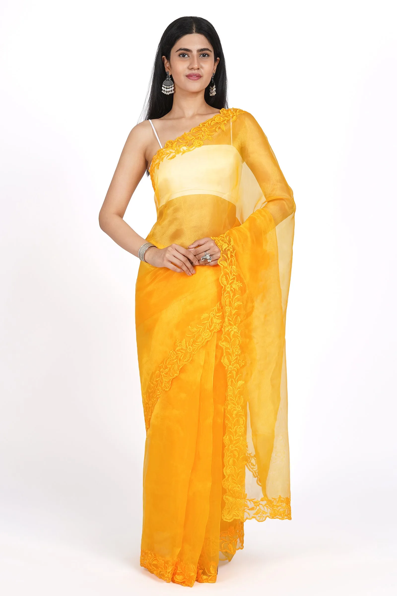 Teejh Sunlit Sakura Organza Saree