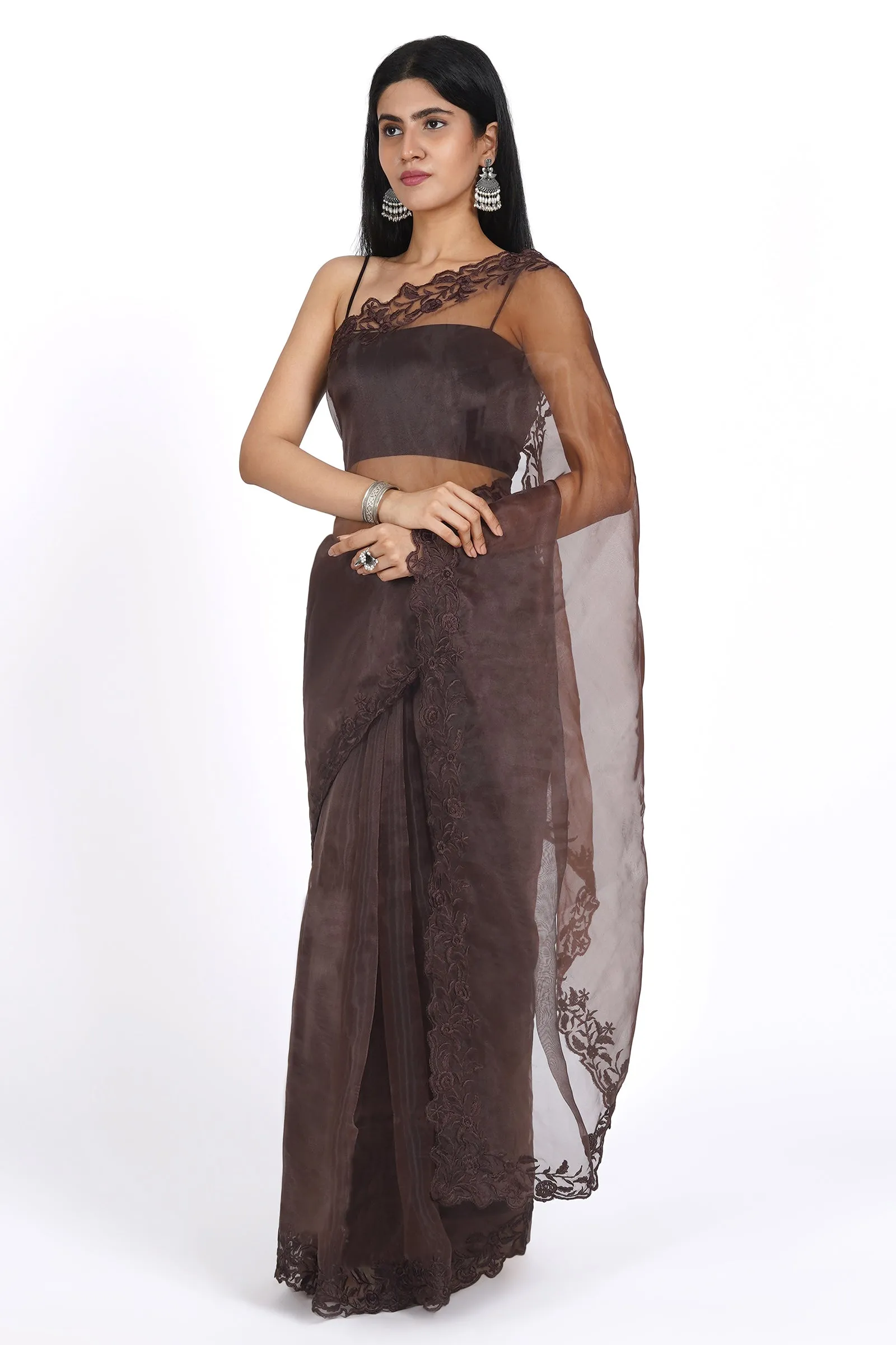 Teejh Whispering Willow Organza Saree