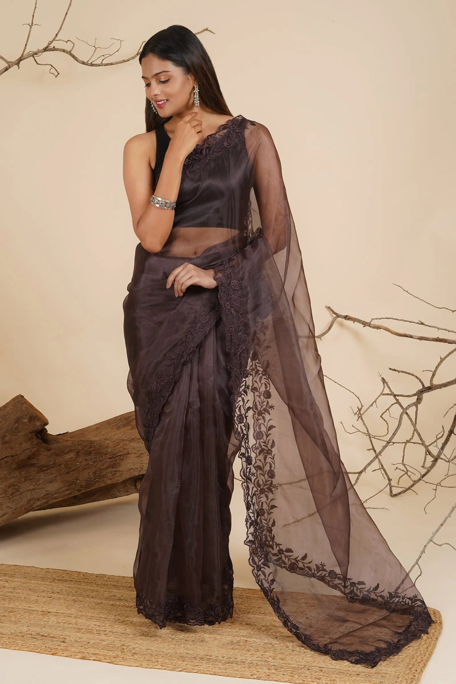 Teejh Whispering Willow Organza Saree