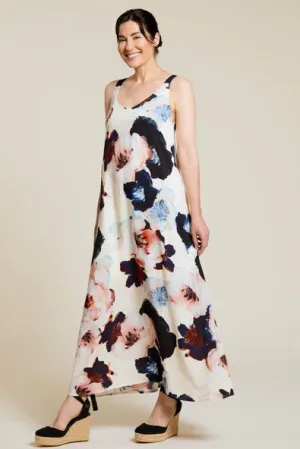 Tribal Lined Sleeveless Maxi Dress