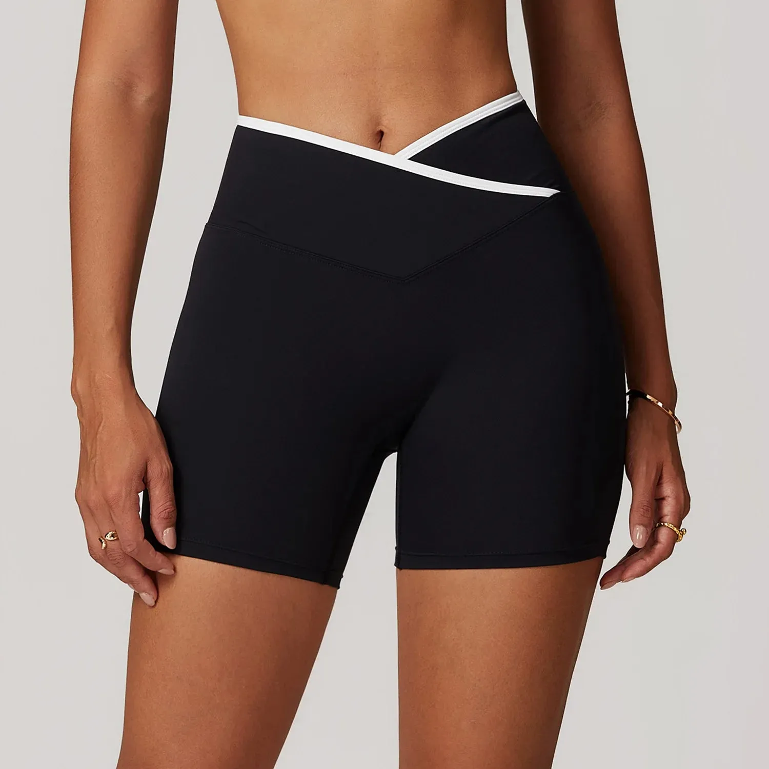 V-Shaped Waist High-Waisted Women's Yoga and Sports Shorts