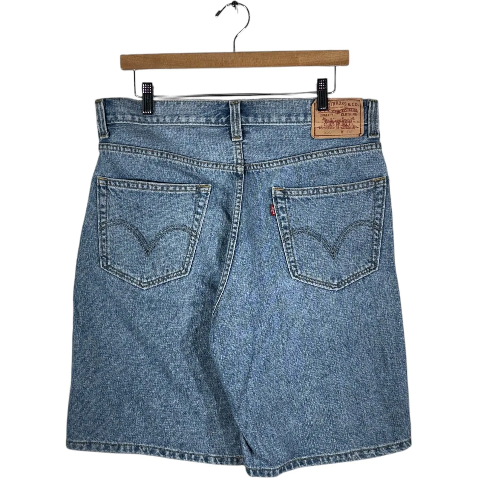 Vintage Levis 550 Relaxed Fit Denim Shorts 34