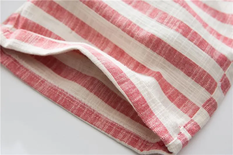 West Louis Cotton Linen Stripe Shorts
