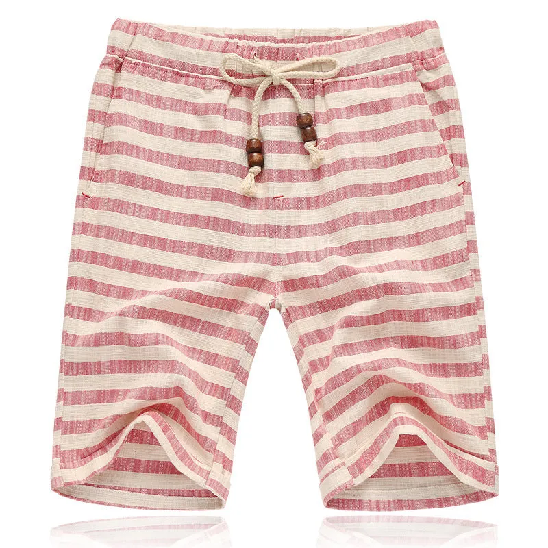 West Louis Cotton Linen Stripe Shorts