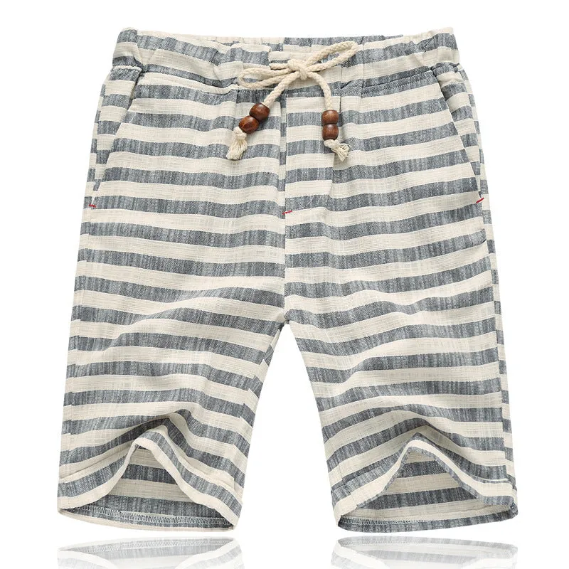 West Louis Cotton Linen Stripe Shorts