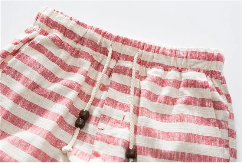 West Louis Cotton Linen Stripe Shorts
