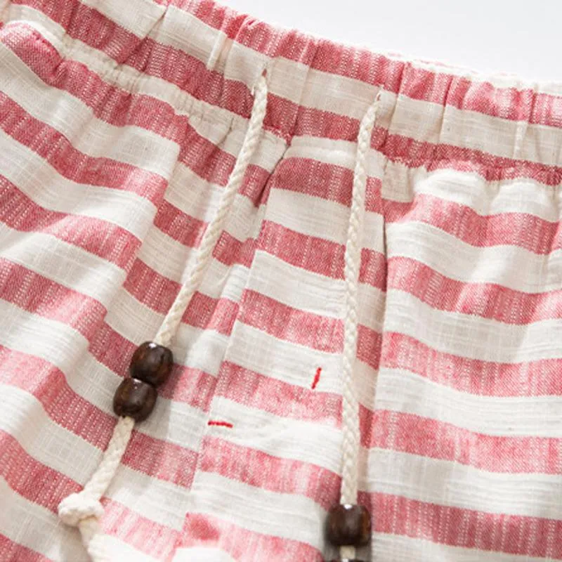 West Louis Cotton Linen Stripe Shorts