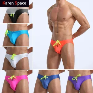 Wholesale Lace Up Triangle Men's Quick Dry Beach Swimming Briefs
