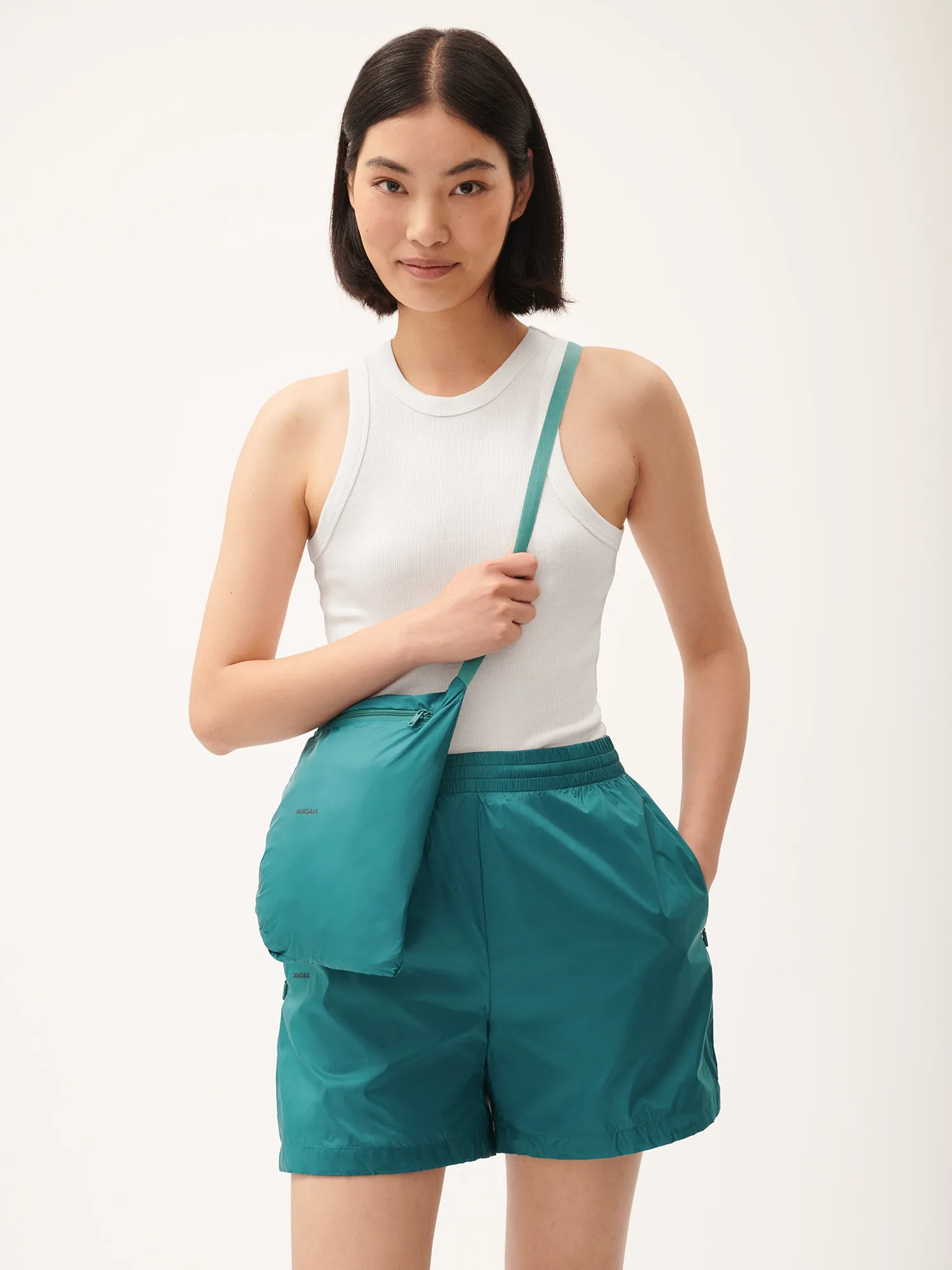 Womens DNA Recycled Nylon Shorts—scarab teal
