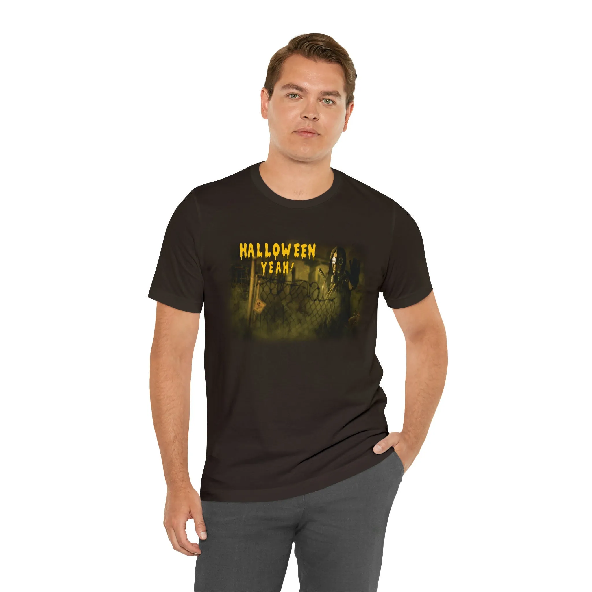 Yeah Halloween T-shirt | Black T Halloween shirt | Funny Graphics Apparel | Lose tee Gothic Clothe Dress